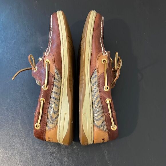 Sperry Womens Top Sider Boat Shoes Loafer Tiger Print Moc Toe Brown Size 6.5 - Picture 8 of 10